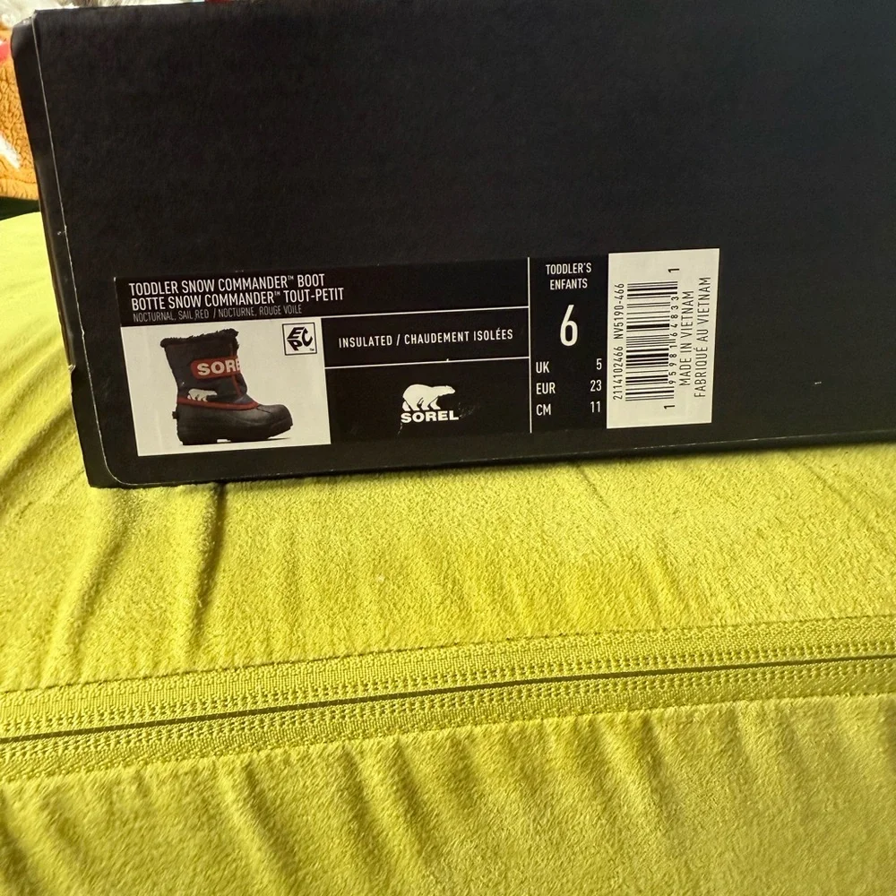 Sorel Toddler size 6 snow commander snow boot blue and red - Picture 3 of 5